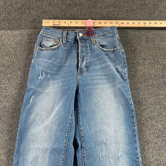 Universal Thread Womens Distressed Blue High Rise 90s Straight Jeans Size 4R - Picture 3 of 11